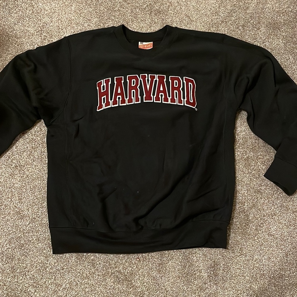Hand stitched Harvard Black Large Sweatshirt